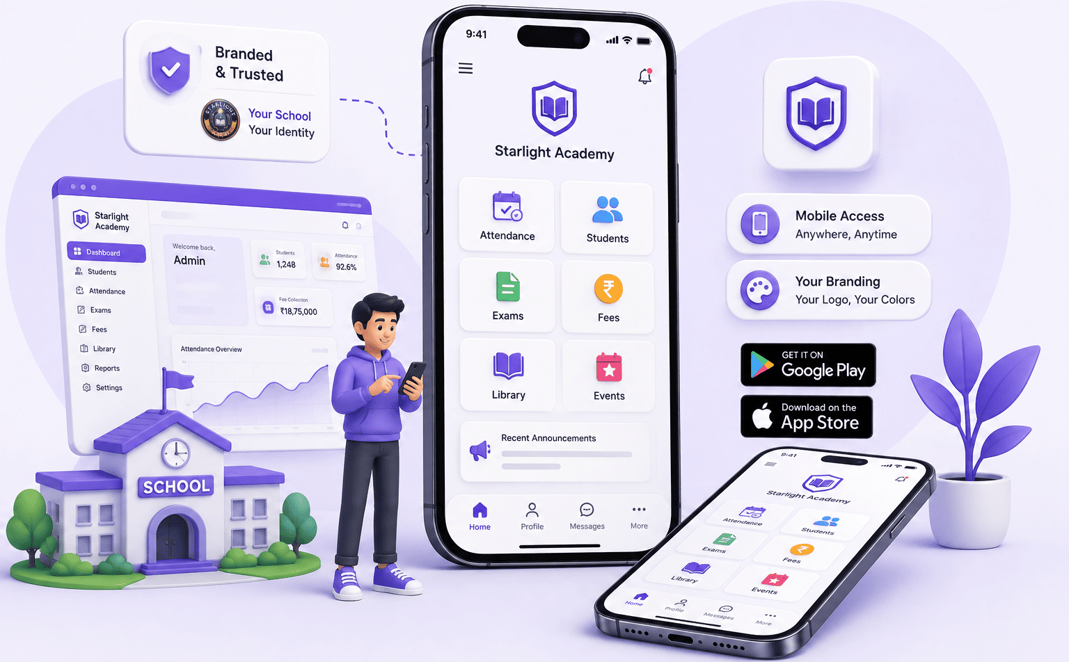 KampusFlow mobile app for school management