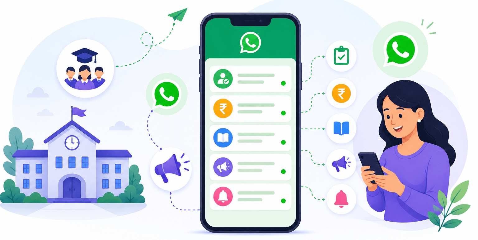 KampusFlow WhatsApp notifications for schools